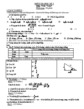 Đề thi học kì I Toán 9 - Đề 19